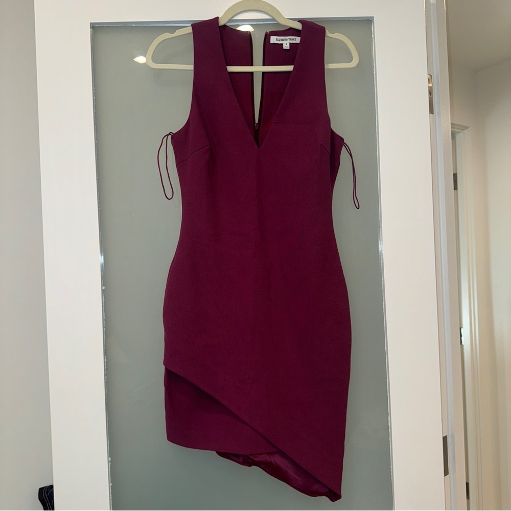 Elizabeth and James Asymmetrical Plum Dress